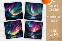 Landscape sublimation square coaster Sublimation Product Image 1