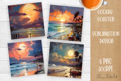 Landscape sublimation square coaster Sublimation Product Image 1