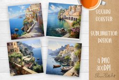 Landscape sublimation square coaster Sublimation Product Image 1