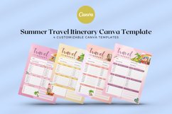 Summer Travel Itinerary Canva Template Design Product Image 1