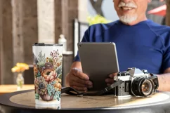 Autumn Floral Tumbler Design, Fall Tumbler Wrap, Floral Product Image 2