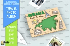 Eurasia Travel Photo Album Laser Cut. Memory Book SVG Product Image 1