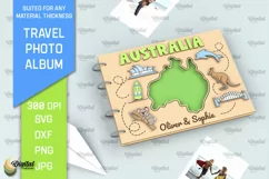 Australia Travel Photo Album Laser Cut. Memory Book SVG Product Image 1