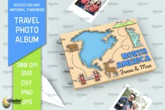 North America Travel Photo Album Laser Cut. Memory Book SVG Product Image 1