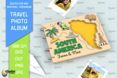 South America Travel Photo Album Laser Cut. Memory Book SVG Product Image 1