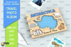 Antarctica Travel Photo Album Laser Cut. Memory Book SVG Product Image 1