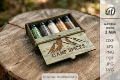 3D Travel spice box Laser cut. Camp spices SVG Product Image 1