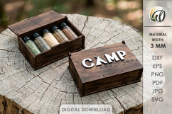 3D Travel spice box Laser cut. Camp SVG Product Image 1