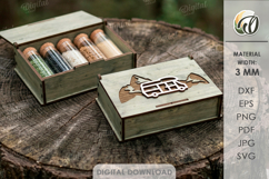 3D Travel spice box Laser cut. Camping SVG Product Image 1
