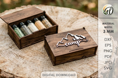 3D Travel spice box Laser cut. Camping SVG Product Image 1