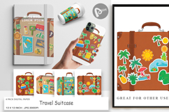 Digital Paper Travel Suitcase Product Image 1
