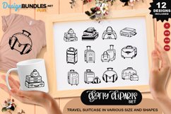 Travel Suitcase In Various Size And Shapes Clipart Set Product Image 1