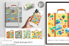 Digital Paper Travel Suitcase Product Image 1