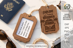 3D Travel Tag Laser Cut. Luggage Tag SVG Product Image 1