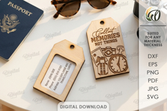 3D Travel Tag Laser Cut. Luggage Tag SVG Product Image 1