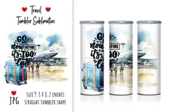 travel, airport, airplane, luggage, suitcase, vacation, tourism, journey, adventure, flight, travel concept, watercolor illustration, digital art, memories, tumbler, sublimation, sea, vacation, beach, palm, ocean, summer, money, rest, 