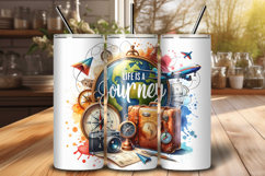 Travel Tumbler Wrap PNG, Travel Lover Sublimation Design Product Image 1