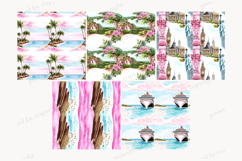 GlamArtZhanna, Travel paper, Travel pattern, Travel background, Summer paper, Summer pattern, Summer background, Vacation paper, Vacation pattern, Vacation background, Island digital paper, Island pattern, Beach pattern, Beach background