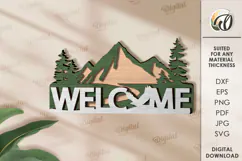 Travel Wall Decor Laser Cut. Wooden Travel Welcome Sign SVG Product Image 1