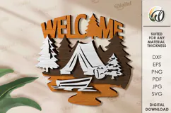 Travel Wall Decor Laser Cut. Wooden Travel Welcome Sign SVG Product Image 1