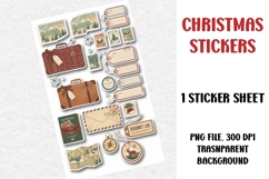 Christmas Stickers Sheet, Printable Stickers Product Image 1