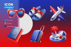 Traveling set collection icon red and blue color in plastic Product Image 1