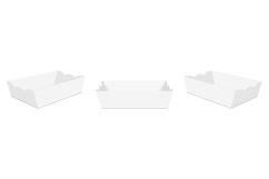 Tray Mockup, Empty Food Boxes, Front And Side View Product Image 1