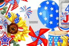Tiered Tray 4th of July watercolor png sublimation Digital Product Image 3