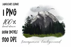 Landscape clipart|Mountain PNG Sublimation design Product Image 2