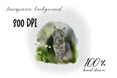 Watercolor Cat Illustration PNG Hand Drawn |Sublimation Product Image 3
