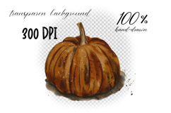 Watercolor Pumpkin Illustration PNG | Hand Painted Fall Clip Product Image 2