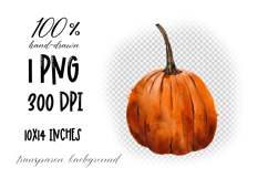 Hand Painted Watercolor Pumpkin PNG Clipart Product Image 2