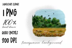 Landscape clipart. Summer Sublimation design PNG Product Image 2
