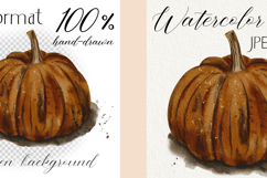 Watercolor Pumpkin Illustration PNG | Hand Painted Fall Clip Product Image 5