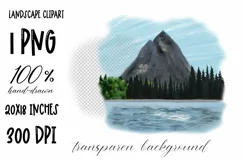 Landscape clipart|Mountain PNG Sublimation design Product Image 2