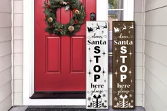 Christmas vertical porch sign SVG Santa stop here please svg Product Image 2