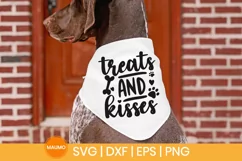 Treats and kisses | Funny dog valentine svg quote Product Image 1