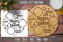 Treats for santa svg Cookies for santa plate svg Laser file