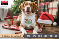 Treats on Earth SVG | Christmas Dog Bandana SVG Product Image 3