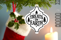 Treats on Earth SVG | Dog Christmas SVG | Dog Sign SVG Product Image 3