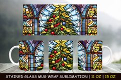 Stained Glass Christmas Tree Mug Wrap, 11 oz &amp;15 oz Product Image 1