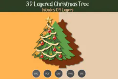 3D layered Christmas tree SVG Product Image 3