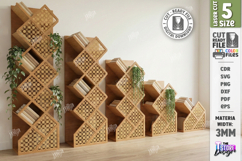 Tree Bookshelf Laser Cut | Vertical Wooden Bookcase SVG |CNC Product Image 1