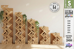 Tree Bookshelf Laser Cut | Vertical Wooden Bookcase SVG |CNC Product Image 1