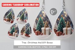Earring teardrop sublimation design Tree Christmas Product Image 1