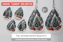 Earring teardrop sublimation design Tree Christmas Product Image 1
