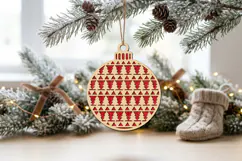 Tree Christmas Bauble SVG Laser Cut Ornament Design File Product Image 1