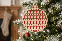 Tree Christmas Bauble SVG Laser Cut Ornament Design File Product Image 2