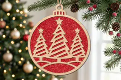Tree Christmas Bauble SVG Laser Cut File For Crafters Product Image 1