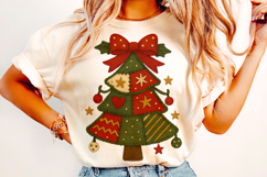 Christmas Tree Patchwork PNG, Merry Christmas PNG, Holiday Product Image 1